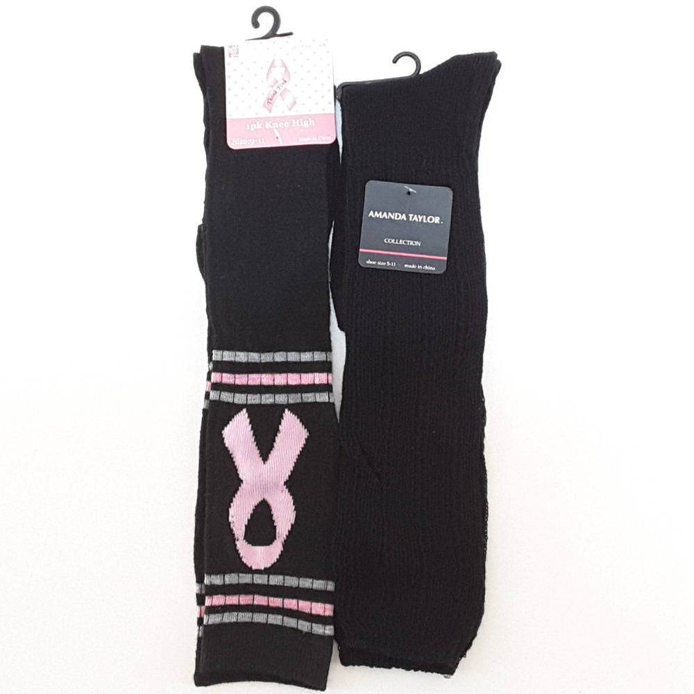THINK PINK, AMANDA TAYLOR, 2 pair Knee High Socks - Picture 4 of 7